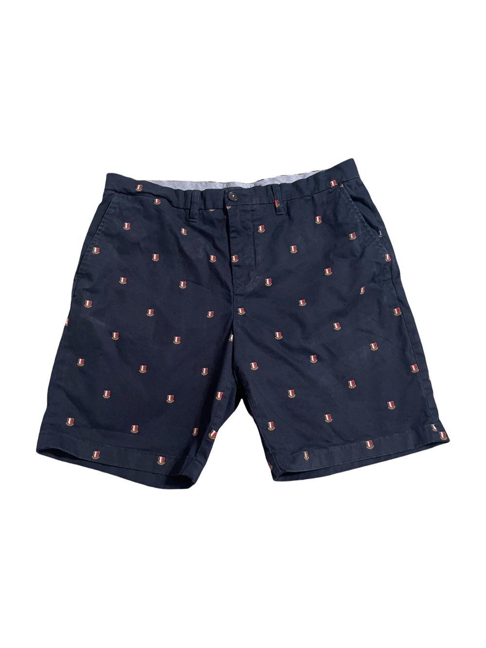 Tommy Hilfiger Navy Embroidered Print Chino Shorts Men’s 36